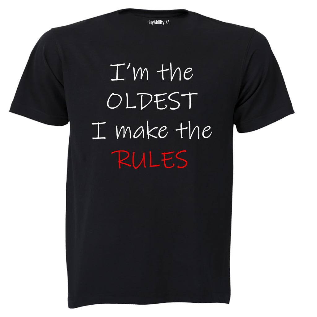 I'm The Oldest Child - Rules - Kids T-Shirt - BuyAbility South Africa