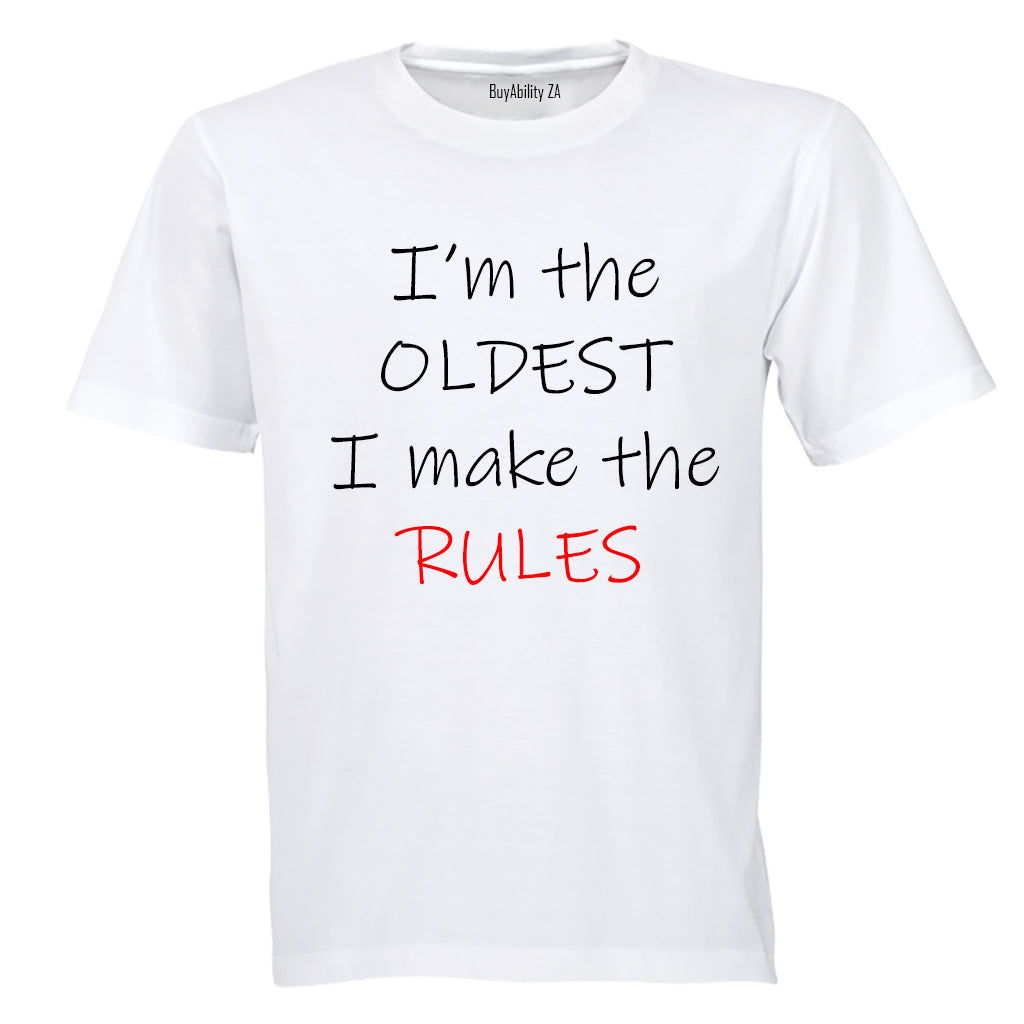 I'm The Oldest Child - Rules - Kids T-Shirt - BuyAbility South Africa