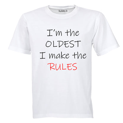 I'm The Oldest Child - Rules - Kids T-Shirt - BuyAbility South Africa