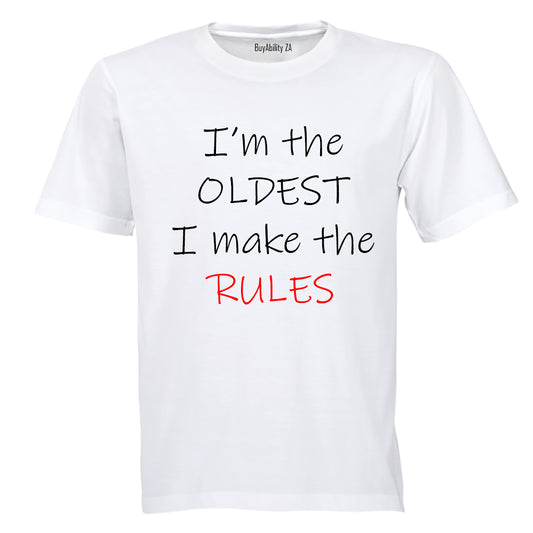 I'm The Oldest Child - Rules - Kids T-Shirt - BuyAbility South Africa