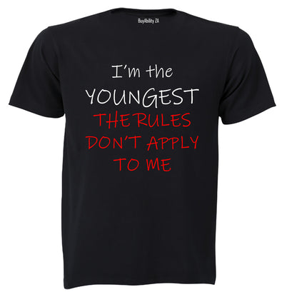 I'm The Youngest Child - Rules - Kids T-Shirt - BuyAbility South Africa