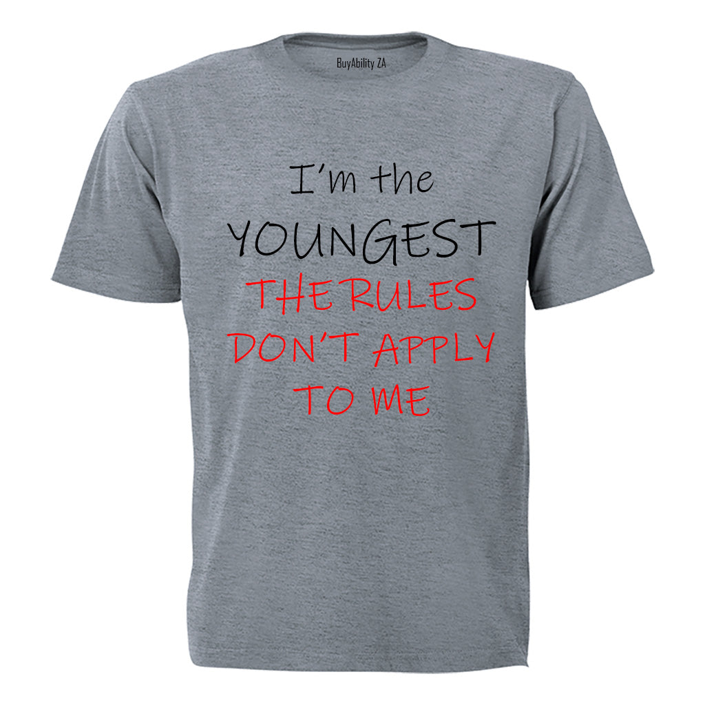 I'm The Youngest Child - Rules - Kids T-Shirt - BuyAbility South Africa