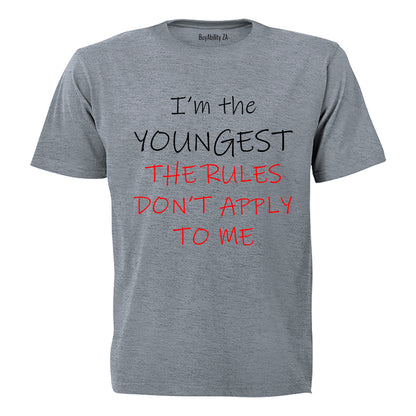 I'm The Youngest Child - Rules - Kids T-Shirt - BuyAbility South Africa