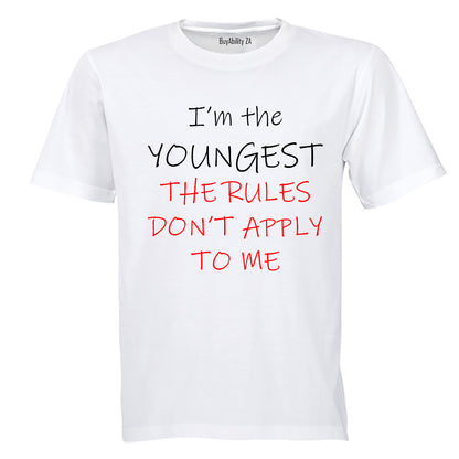 I'm The Youngest Child - Rules - Kids T-Shirt - BuyAbility South Africa