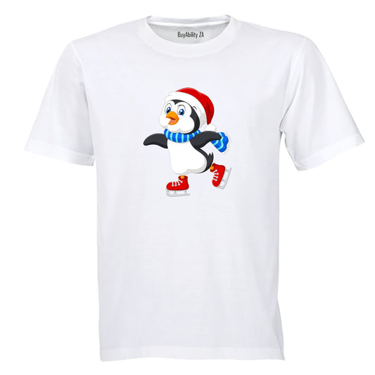 Ice Skating Penguin - Kids T-Shirt