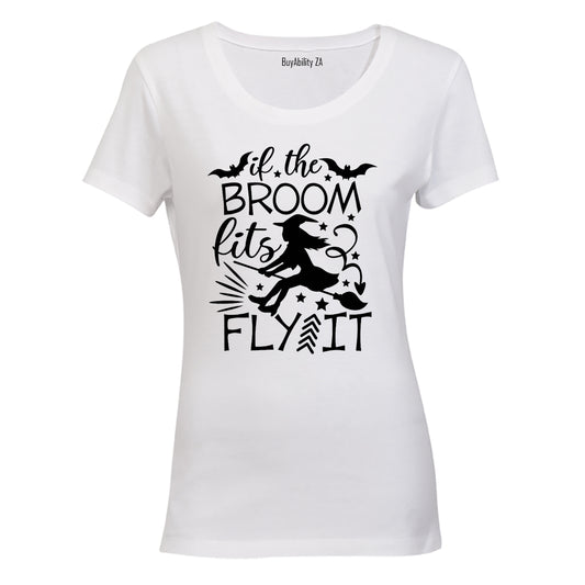 If The Broom Fits - Halloween - Ladies - T-Shirt