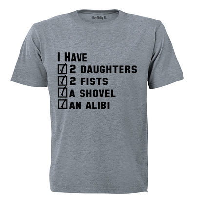 I Have An Alibi - Adults - T-Shirt