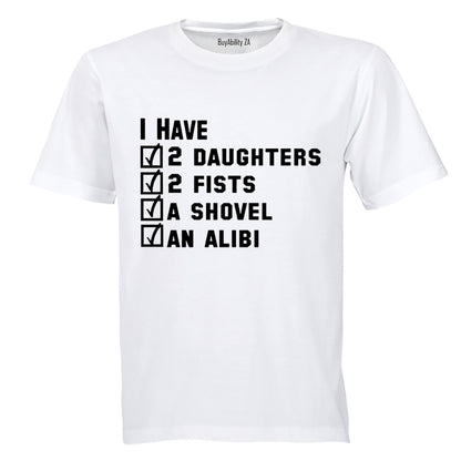 I Have An Alibi - Adults - T-Shirt