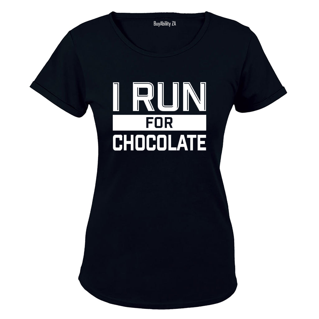 I Run For Chocolate - Ladies - T-Shirt