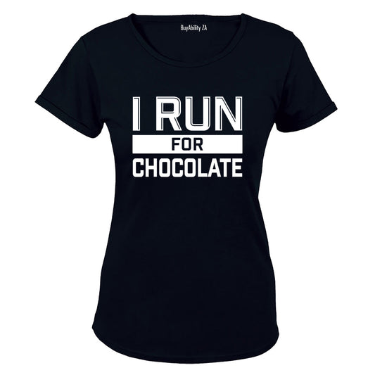 I Run For Chocolate - Ladies - T-Shirt