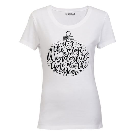 Most Wonderful Time - Christmas Bauble - Ladies - T-Shirt