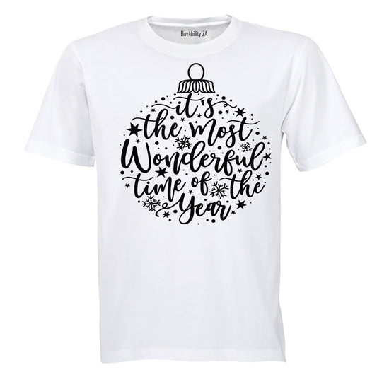 Most Wonderful Time - Christmas Bauble - Adults - T-Shirt
