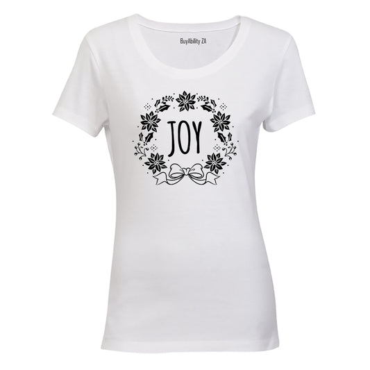 Joy - Christmas Wreath - Ladies - T-Shirt