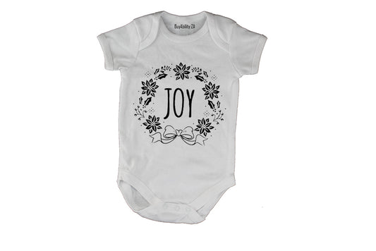 Joy - Christmas Wreath - Baby Grow
