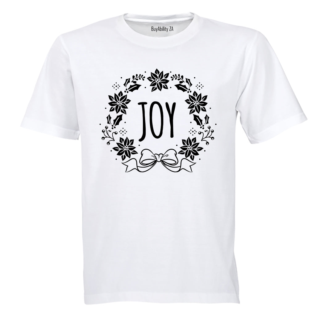Joy - Christmas Wreath - Adults - T-Shirt