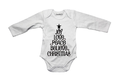 Joy - Love - Peace - Christmas Tree! - Baby Grow