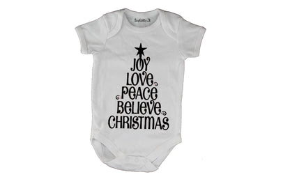 Joy - Love - Peace - Christmas Tree! - Baby Grow