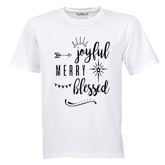 Joyful - Merry - Blessed - Adults - T-Shirt