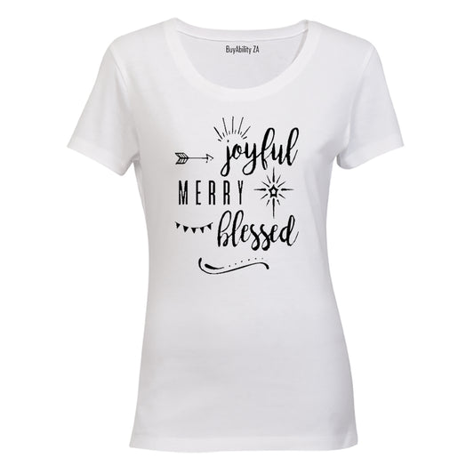 Joyful - Merry - Blessed - Ladies - T-Shirt