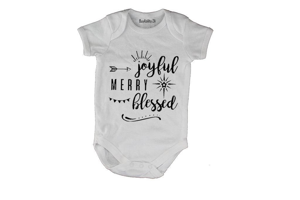 Joyful - Merry - Blessed - Baby Grow