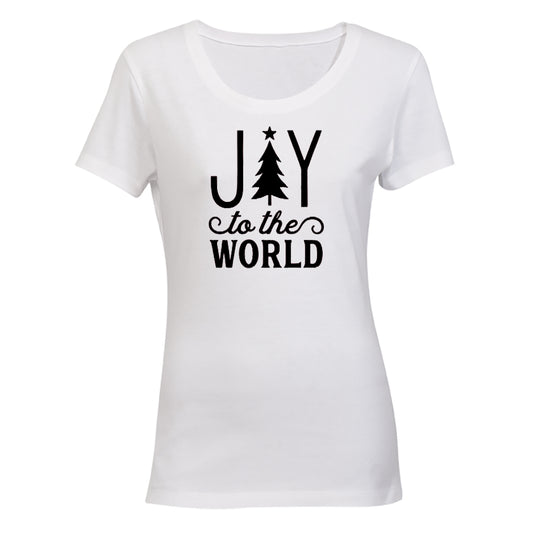 Joy To The World - Christmas Tree - Ladies - T-Shirt - BuyAbility South Africa