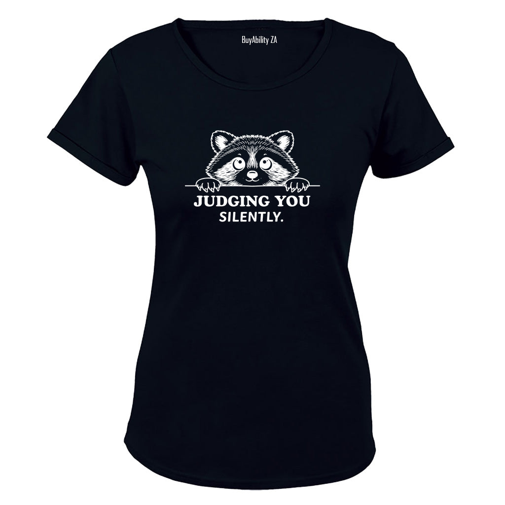 Judging You Silently Raccoon - Ladies - T-Shirt - BuyAbility South Africa