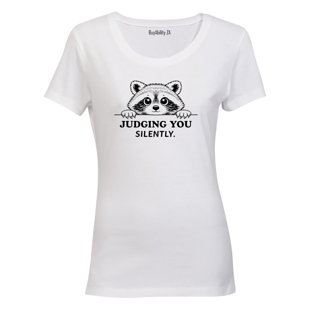 Judging You Silently Raccoon - Ladies - T-Shirt - BuyAbility South Africa