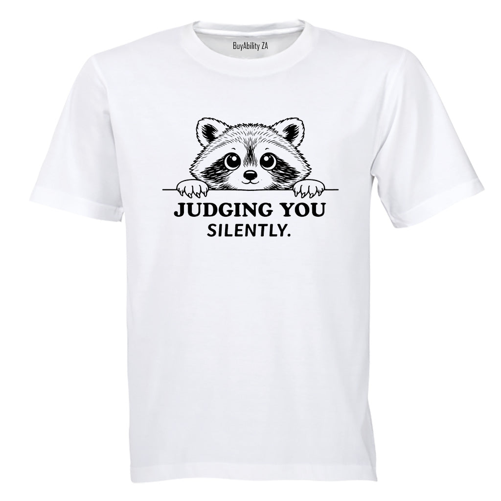 Judging You Silently Raccoon  - Adults - T-Shirt - BuyAbility South Africa