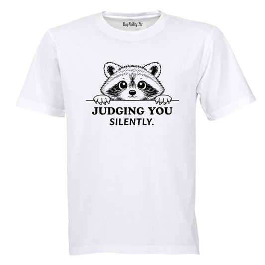 Judging You Silently Raccoon  - Adults - T-Shirt - BuyAbility South Africa
