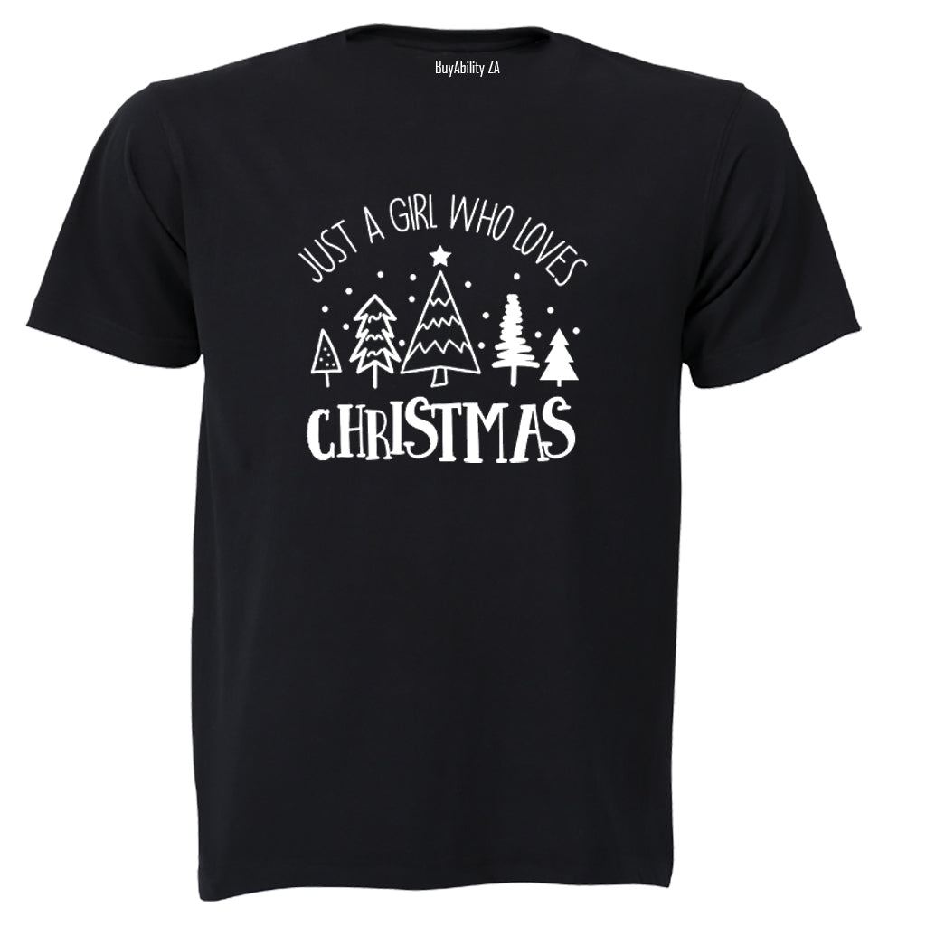 Just A Girl - Loves Christmas - Kids T-Shirt