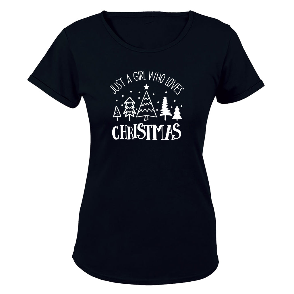 Just A Girl - Loves Christmas - Ladies - T-Shirt - BuyAbility South Africa