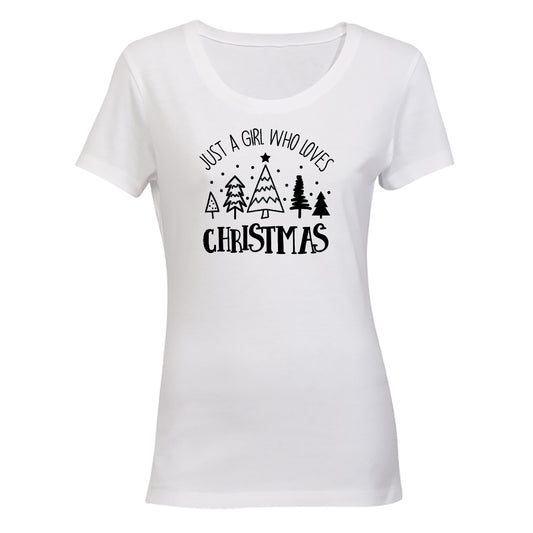 Just A Girl - Loves Christmas - Ladies - T-Shirt - BuyAbility South Africa