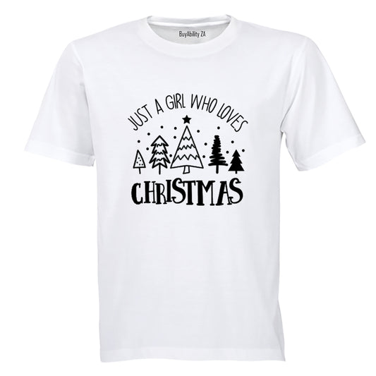 Just A Girl - Loves Christmas - Kids T-Shirt
