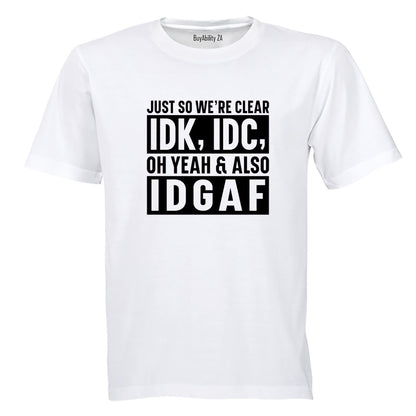 Just So We're Clear - Adults - T-Shirt - BuyAbility South Africa