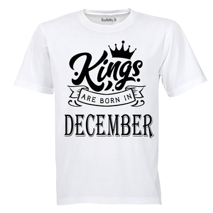 Kings Are Born in December - Adults - T-Shirt - BuyAbility