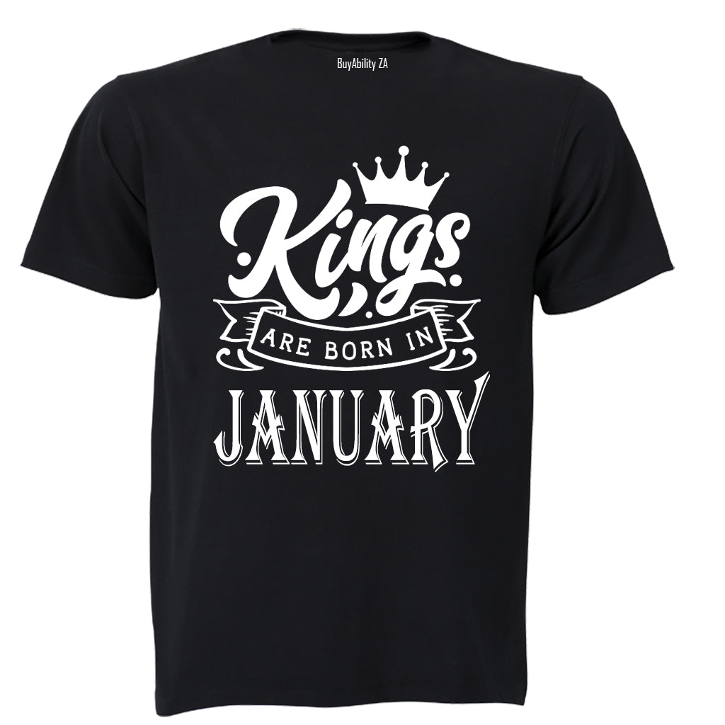 Kings Are Born in January - Adults - T-Shirt - BuyAbility