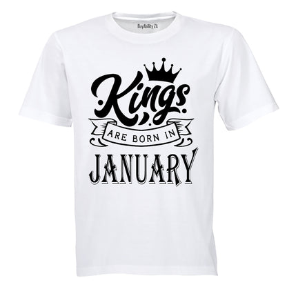 Kings Are Born in January - Adults - T-Shirt - BuyAbility