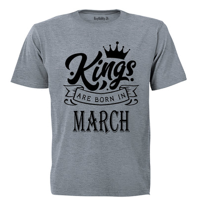 Kings Are Born in March - Kids T-Shirt