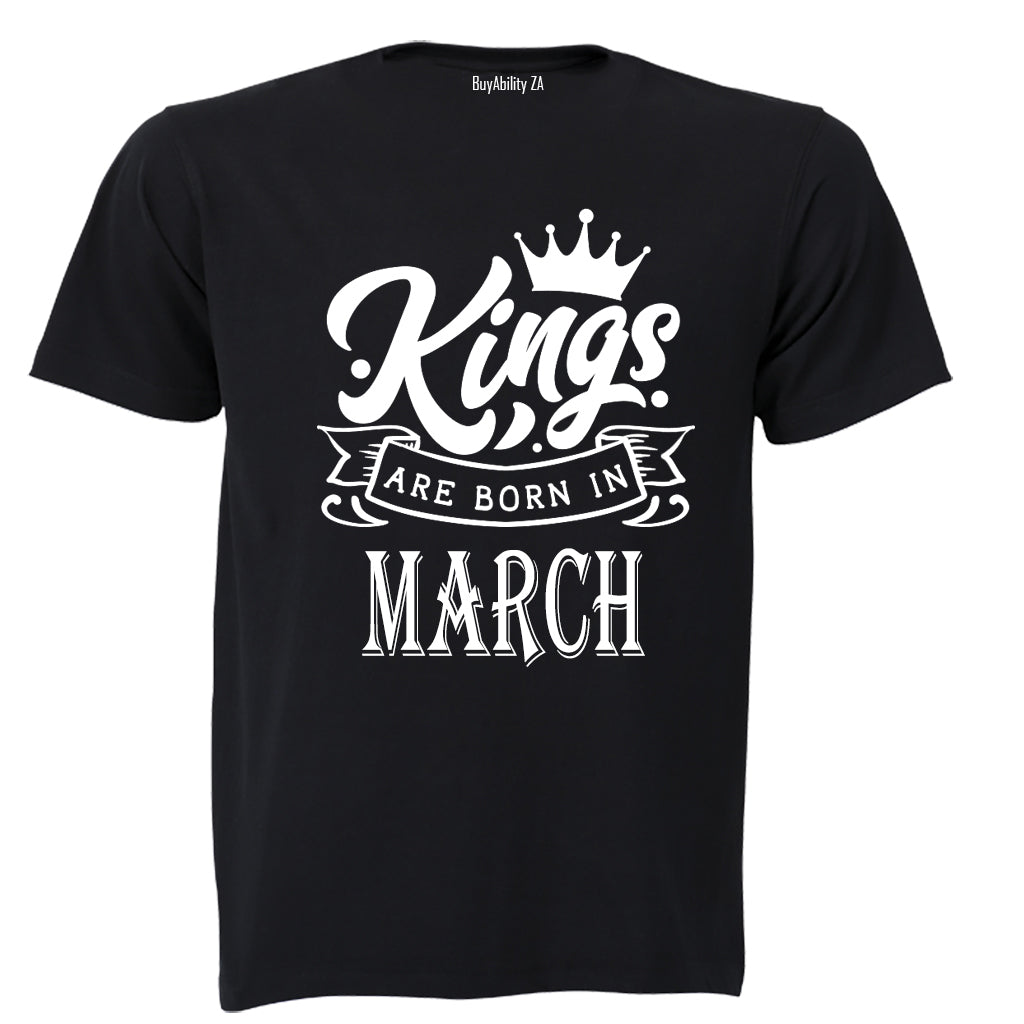 Kings Are Born in March - Kids T-Shirt