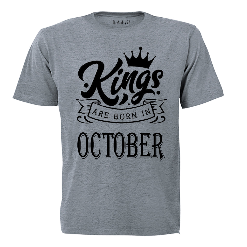 Kings Are Born in October - Kids T-Shirt