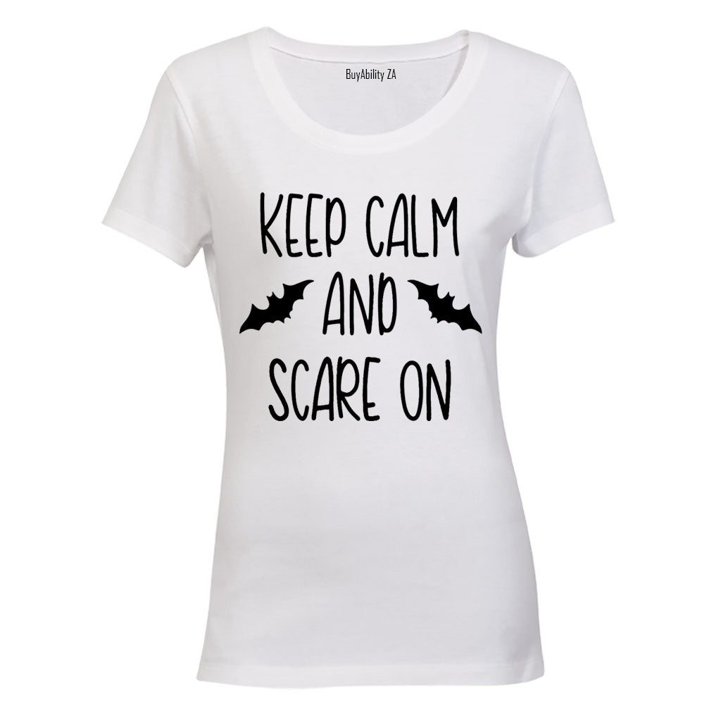 Keep Calm and Scare On - Halloween - Ladies - T-Shirt