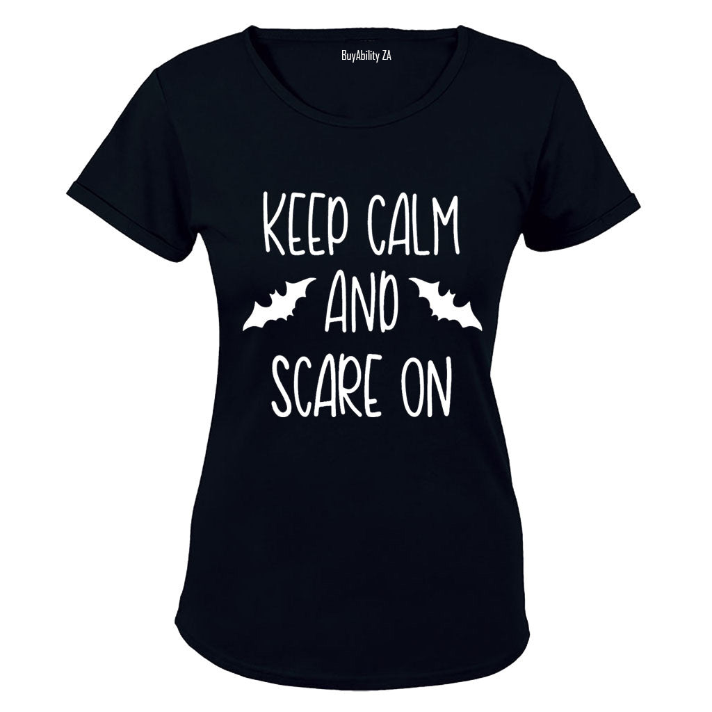 Keep Calm and Scare On - Halloween - Ladies - T-Shirt
