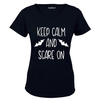 Keep Calm and Scare On - Halloween - Ladies - T-Shirt