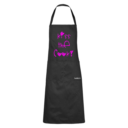 Kiss the Cook - Pink Text - Apron