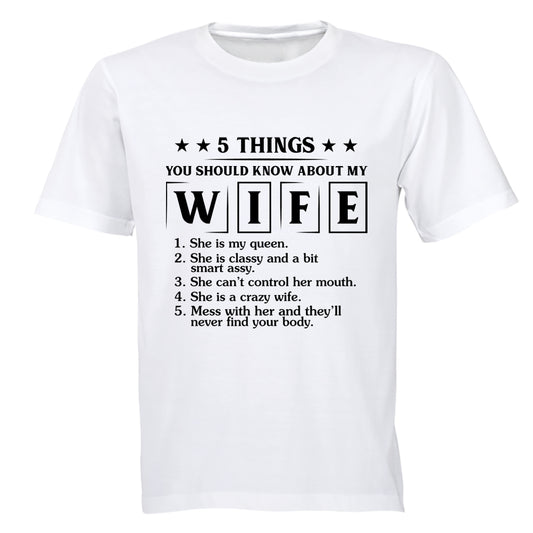 Know About My Wife - Adults - T-Shirt - BuyAbility South Africa