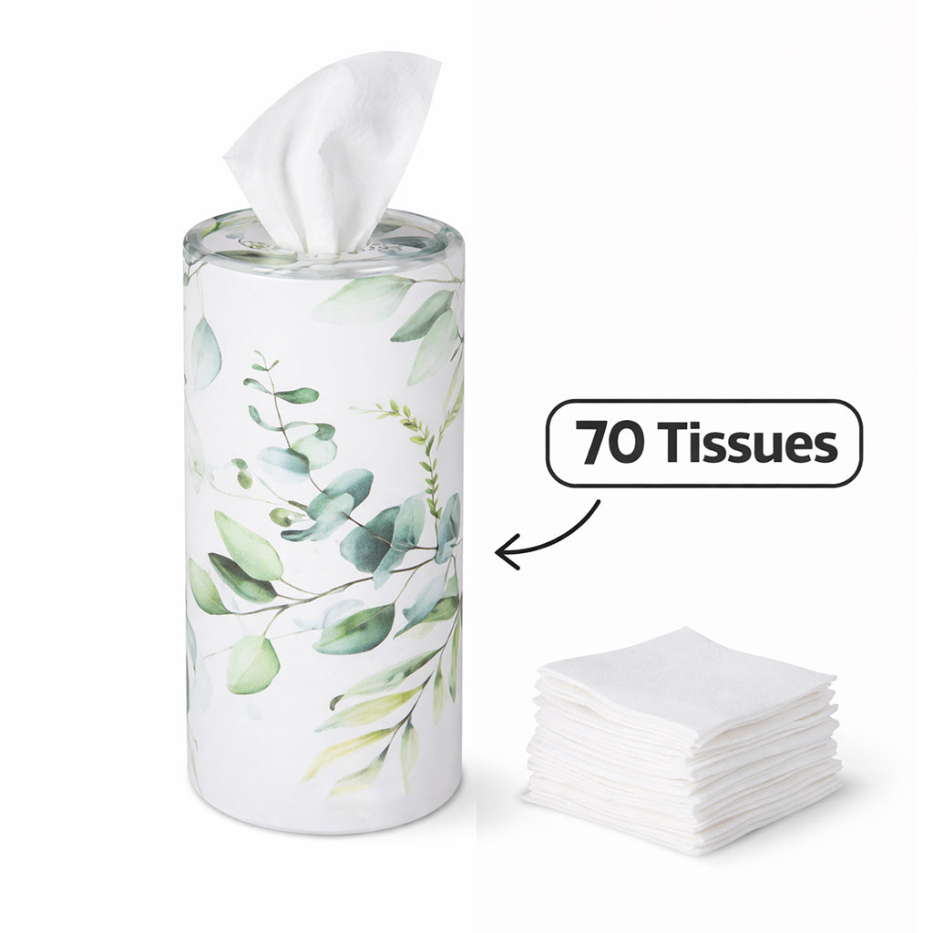 Botanical Design Decorative Cylinder Facial Tissues - BuyAbility