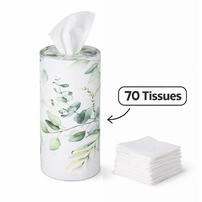 Botanical Design Decorative Cylinder Facial Tissues - BuyAbility