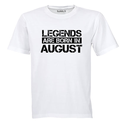 Legends Are Born in AUGUST - Adults - T-Shirt - BuyAbility South Africa