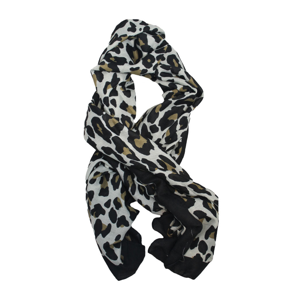 Leopard Print - Brown & Black Scarf