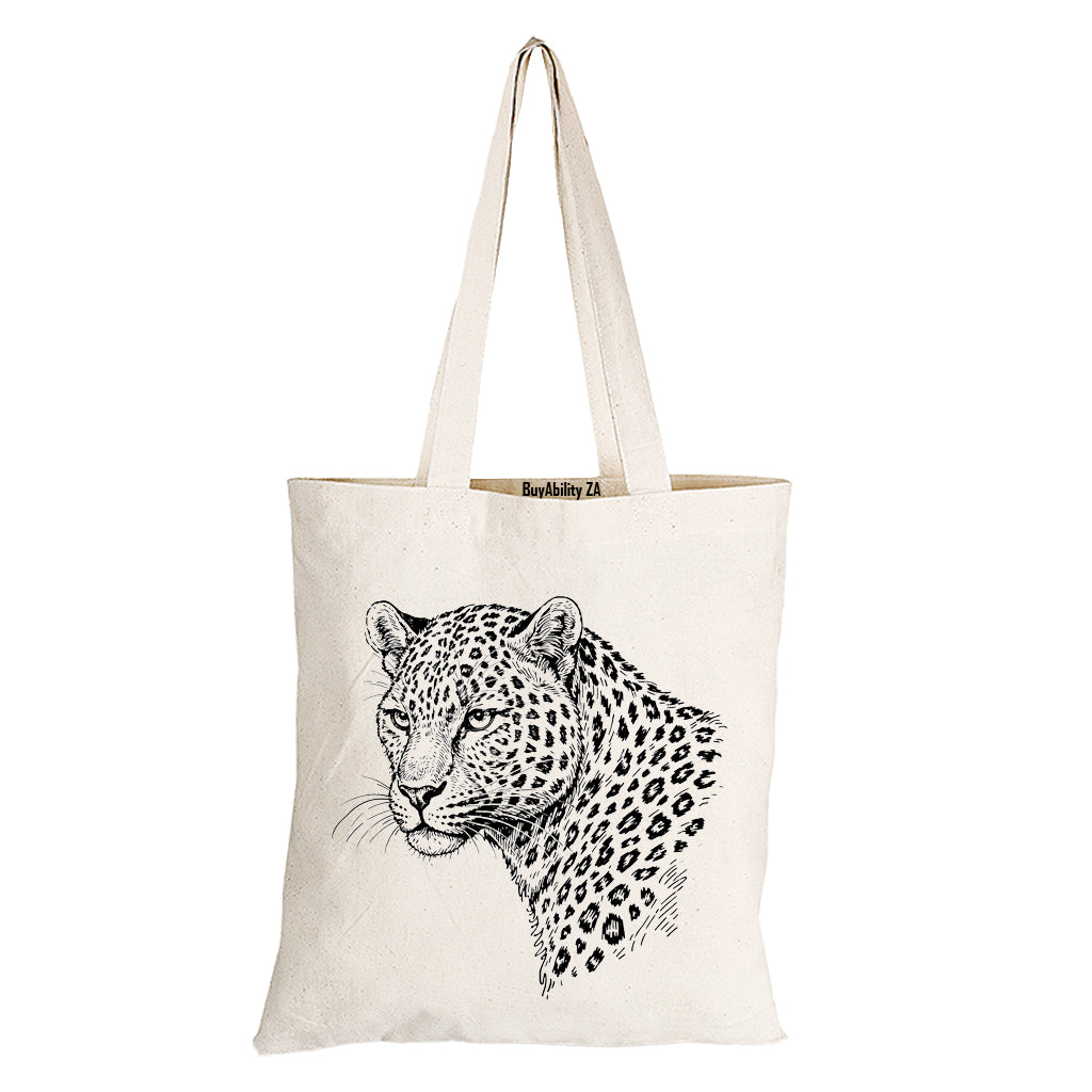 Leopard Gaze - Eco-Cotton Natural Fibre Bag - BuyAbility South Africa